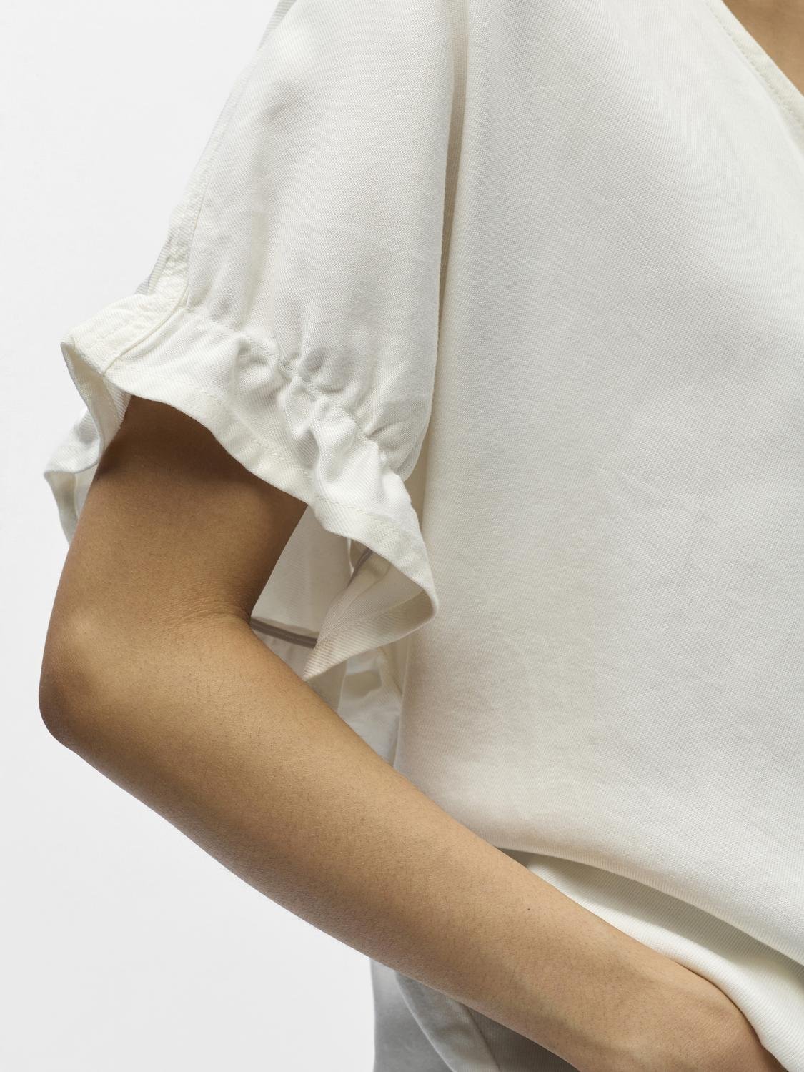 OBJFRAME Top - Cloud Dancer - VERO MODA & VILA Bergvik